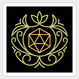 Polyhedral D20 Dice Monogram Green of the Druid Roleplaying Addict - Tabletop RPG Vault Sticker